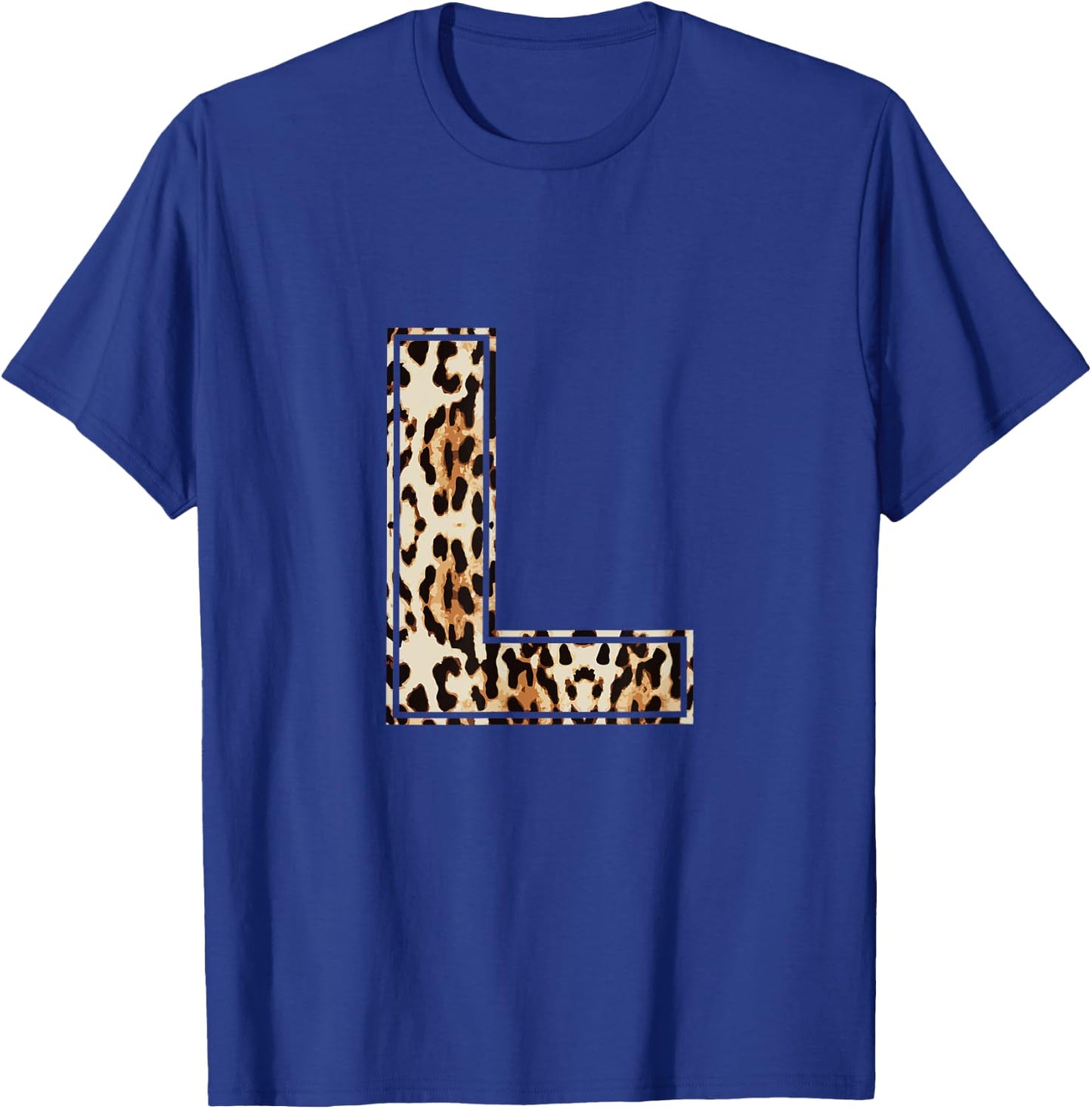 Cool Letter L Initial Name Leopard Cheetah Print T-Shirt - T-Shirt | Royal
