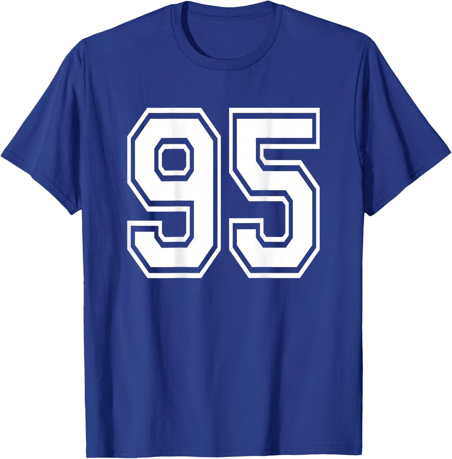 Number 95 Sports Player Number BACK Of Shirt Only T-Shirt - T-Shirt | Royal