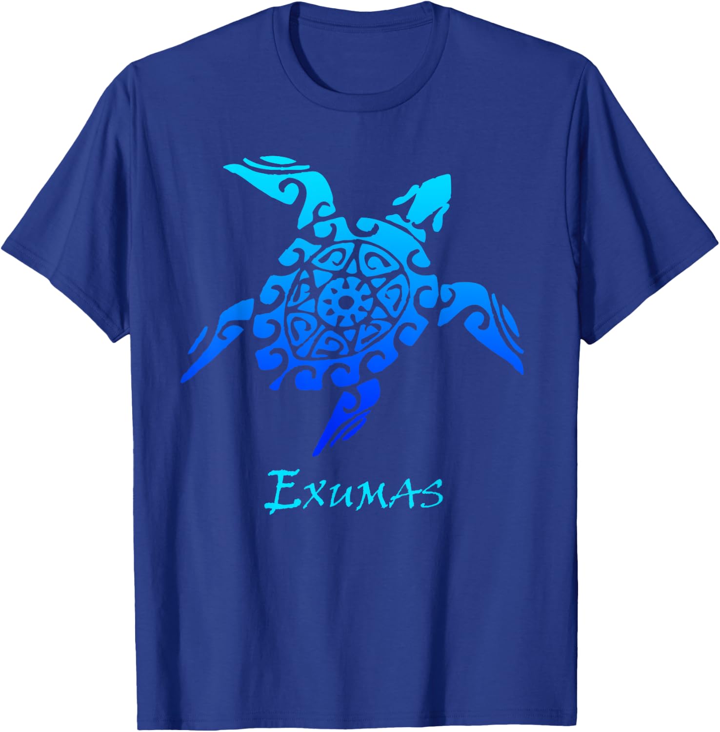 Exuma Bahamas Tribal Sea Turtle Tattoo Style Vacation T-Shirt - T-Shirt | Royal