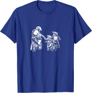 Dad And Sons Dirt Bike Racing Stunt Bike Motor Racing T-Shirt - T-Shirt | Royal