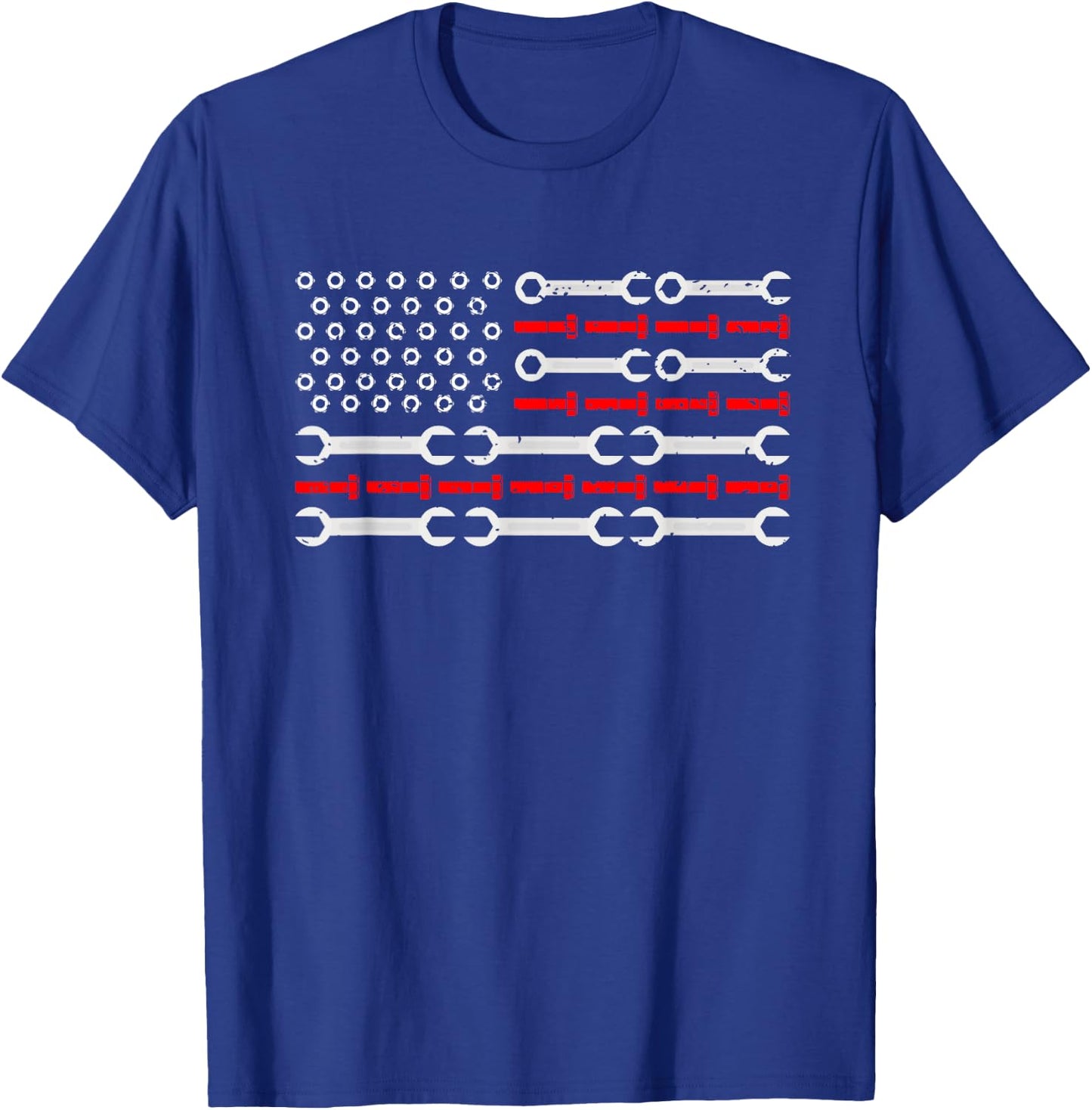 Nuts Bolts And Screwdrivers Auto Mechanic American Flag T-Shirt - T-Shirt | Royal