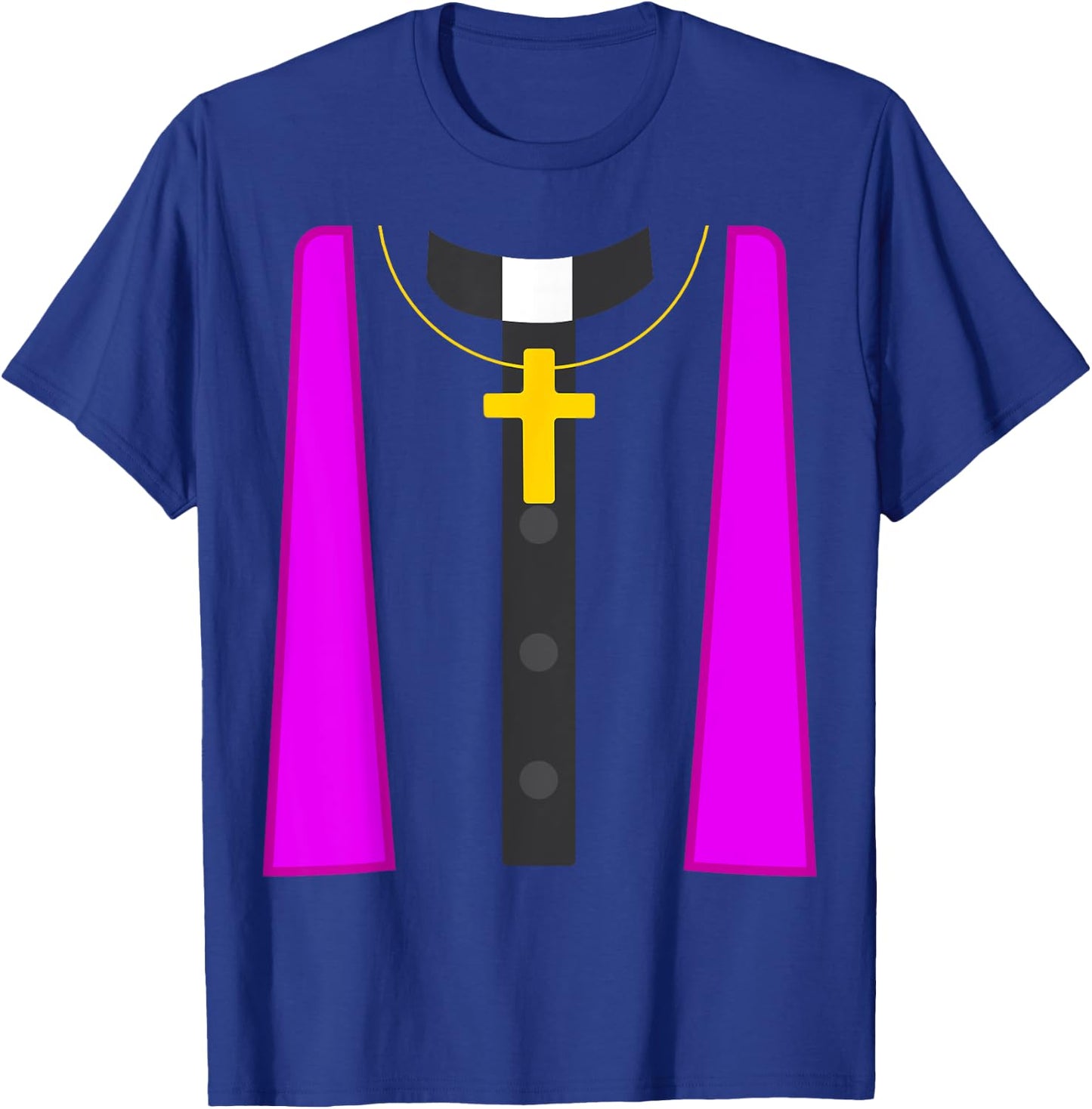 Catholic Priest Chaplain Padre Halloween Party Costume T-Shirt - T-Shirt | Royal