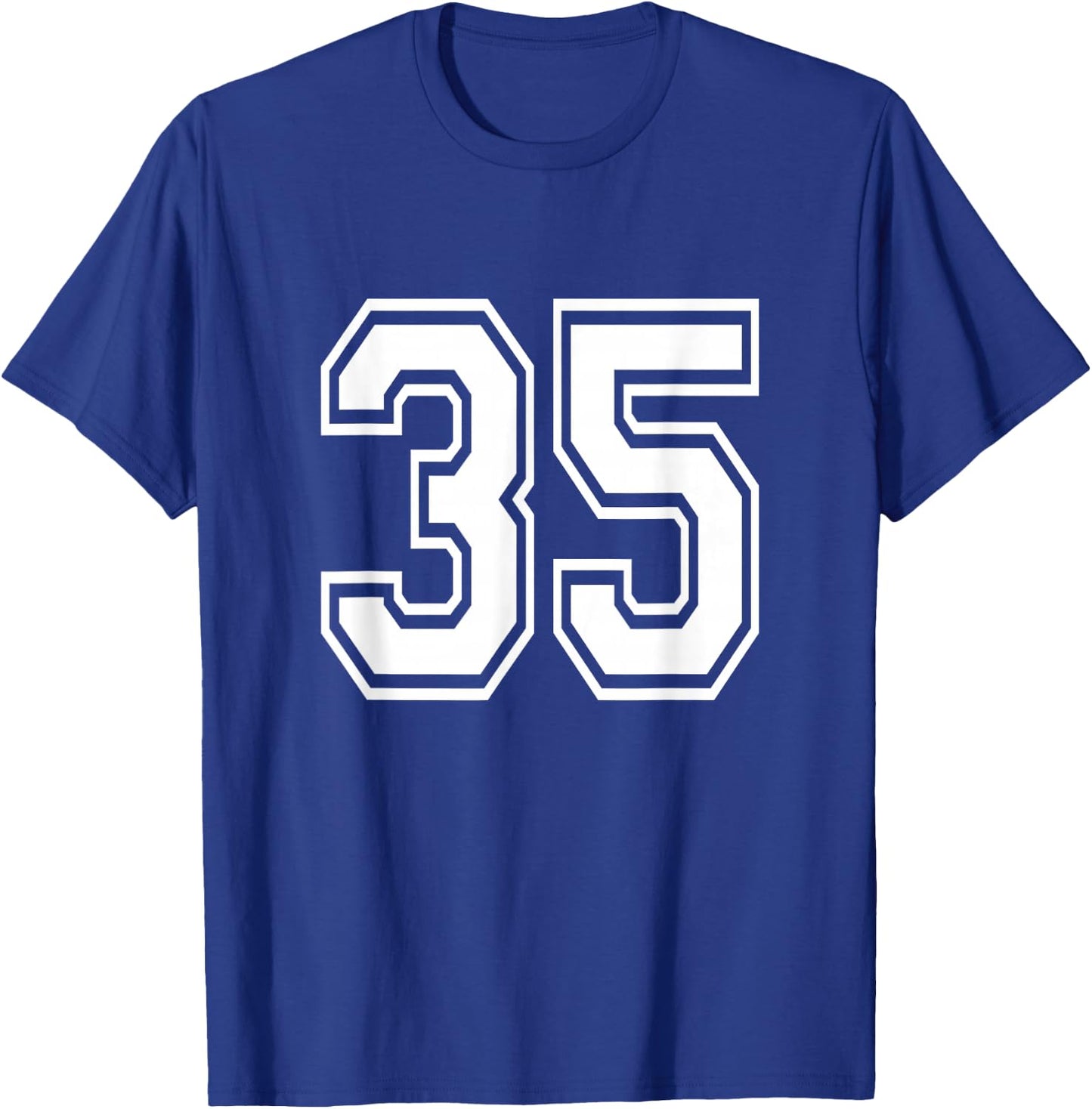 Number 35 Birthday Varsity Sports Team Jersey T-Shirt - T-Shirt | Royal