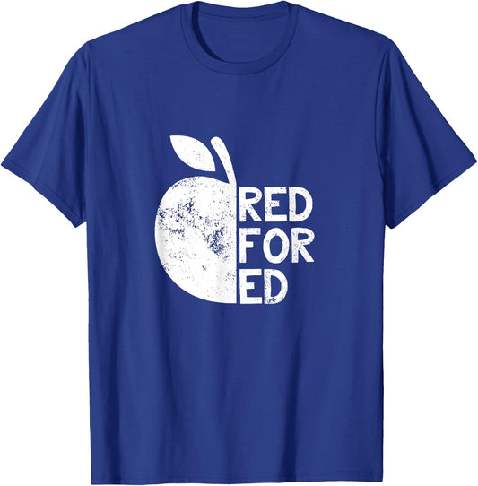 I Support Public Education Red For Ed Teacher Gift Men Women Girls Kids T-Shirt - T-Shirt | Royal