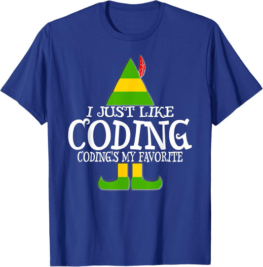 CODING ELF Christmas Computer Medical Coder Program T-Shirt - T-Shirt | Royal