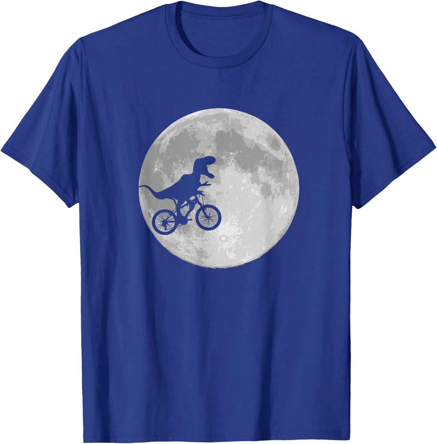 Dinosaur Bike and Moon shirt retro 80's funny T-Shirt - T-Shirt | Royal
