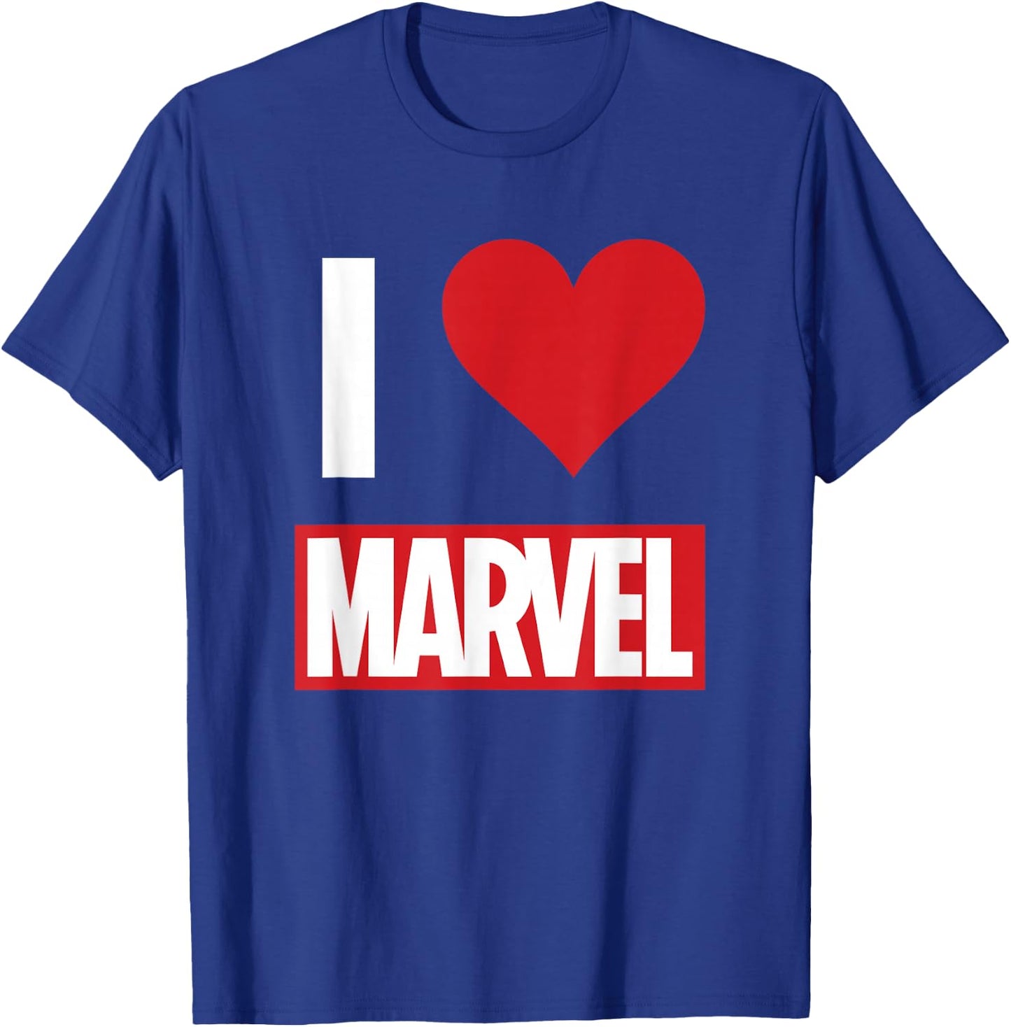 Marvel I HEART MARVEL Ultimate Fan Love Brick Logo T-Shirt - T-Shirt | Royal