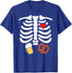 Halloween Skeleton Food Belly Beer Pretzel T Shirt T-Shirt - T-Shirt | Royal