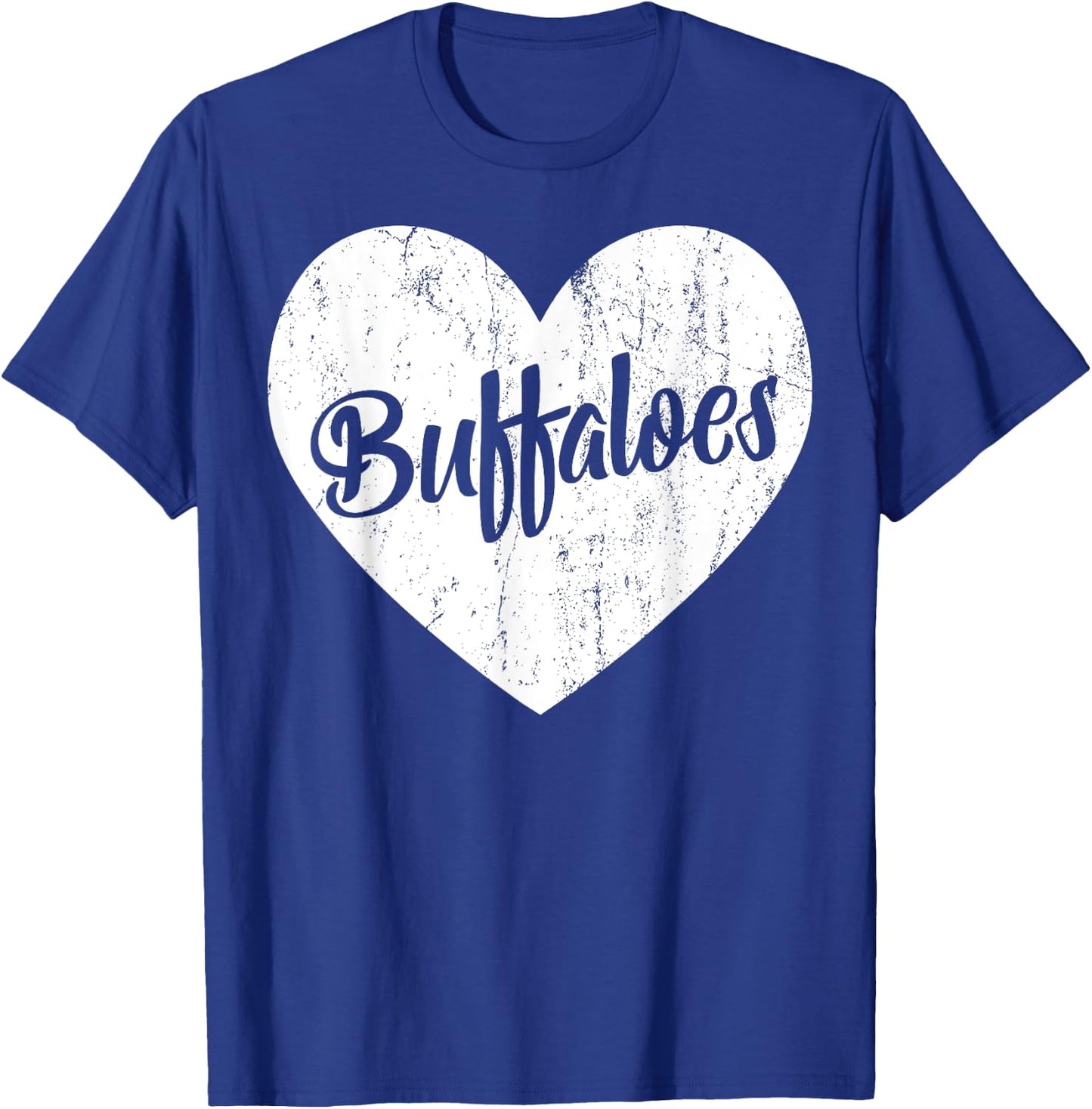 Buffaloes School Sports Fan Team Spirit Mascot Heart Gift T-Shirt - T-Shirt | Royal