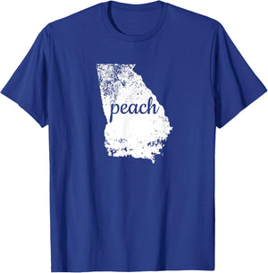 Georgia Peach State Shirt GA Map Love Pride Distressed T-Shirt - T-Shirt | Royal