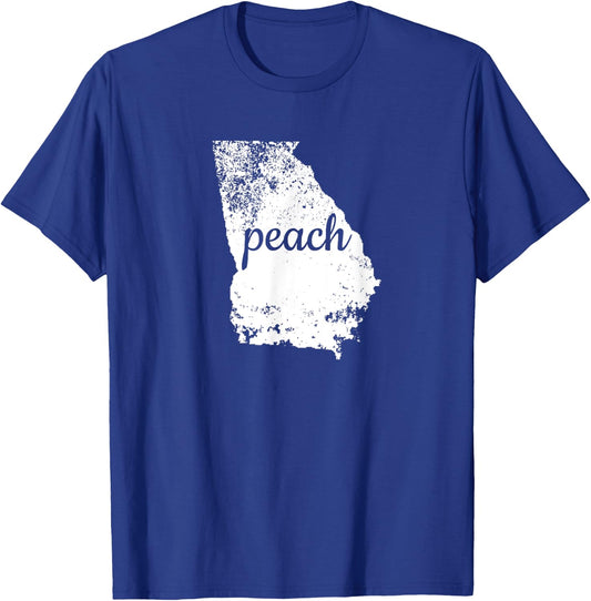 Georgia Peach State Shirt GA Map Love Pride Distressed T-Shirt - T-Shirt | Royal