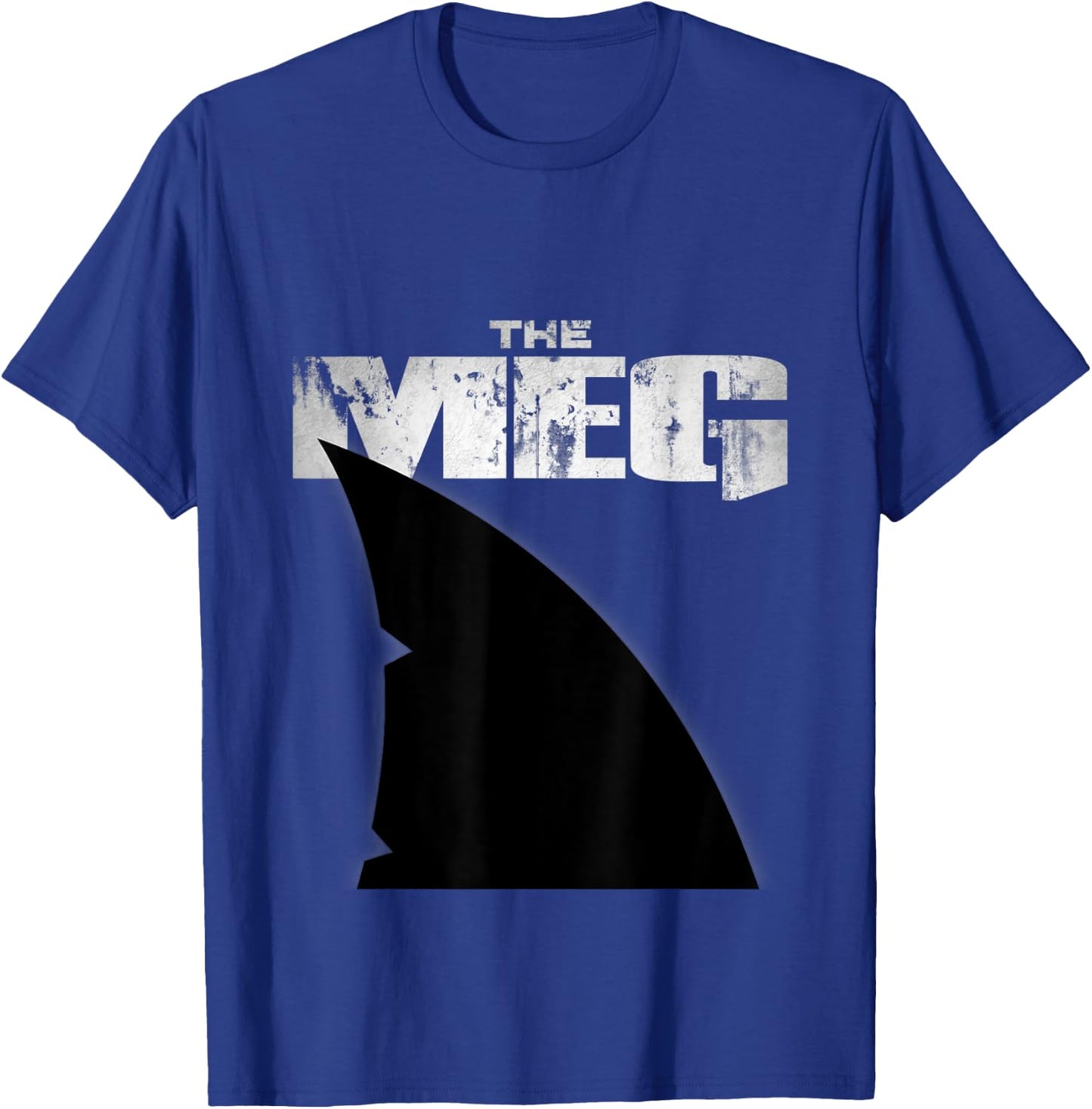 Shark for Sea lovers | -Adults Meg Shark | Black Distressed Modern Short Sleeve | Small T-Shirt - T-Shirt | Royal