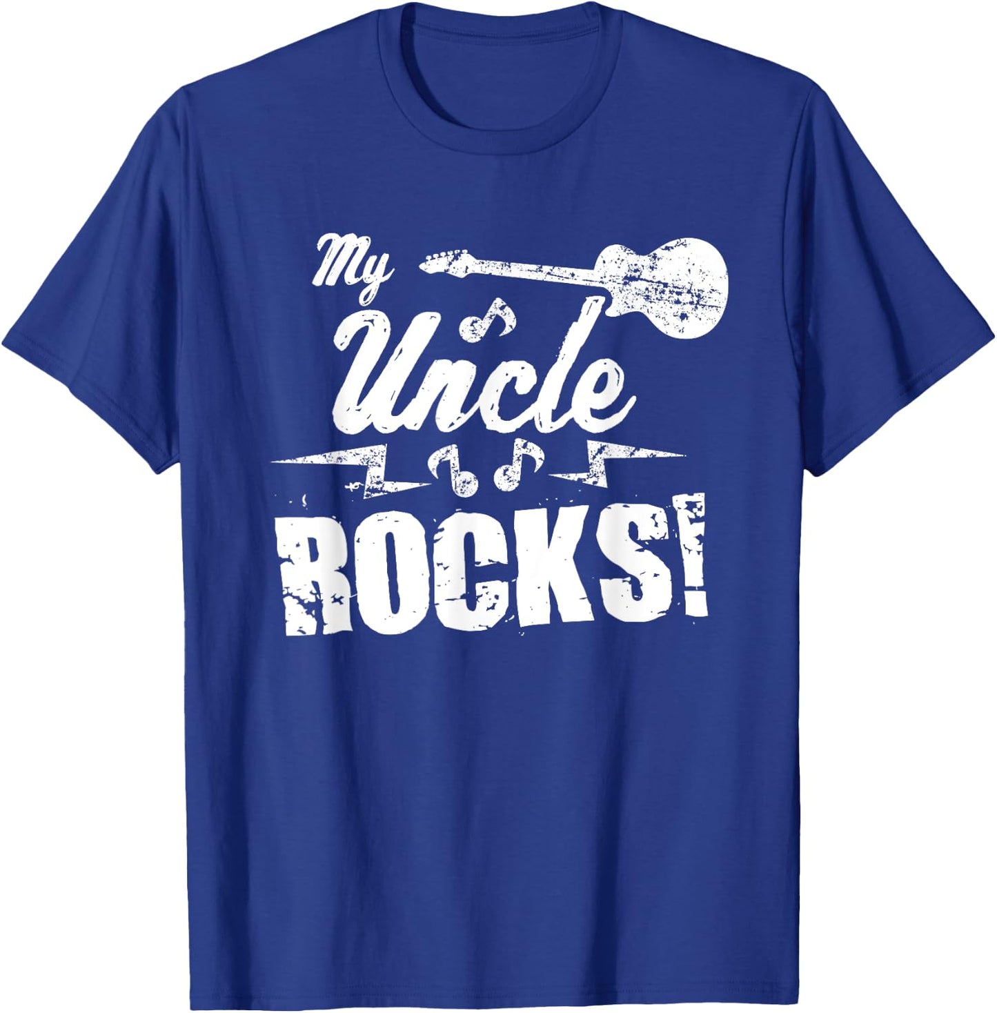 My Uncle Rocks - Guitar Rock n Roll Funny Gift T-Shirt - T-Shirt | Royal