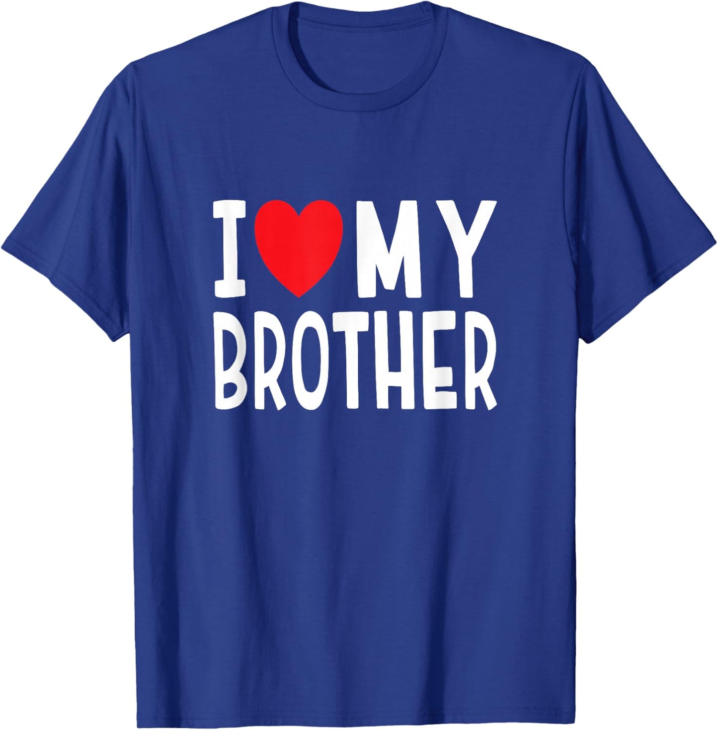 Family Sibling I Love My Brother Heart T-Shirt - T-Shirt | Royal