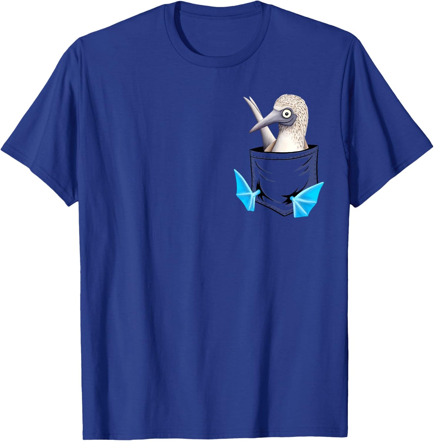 Skizzenmonster Quirky Seabird Gifts Blue Foot Booby Pocket T-Shirt - T-Shirt | Royal