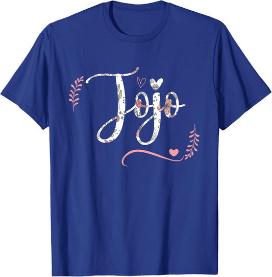Jojo Floral Grandma Christmas Mother's Day Grandparents T-Shirt - T-Shirt | Royal