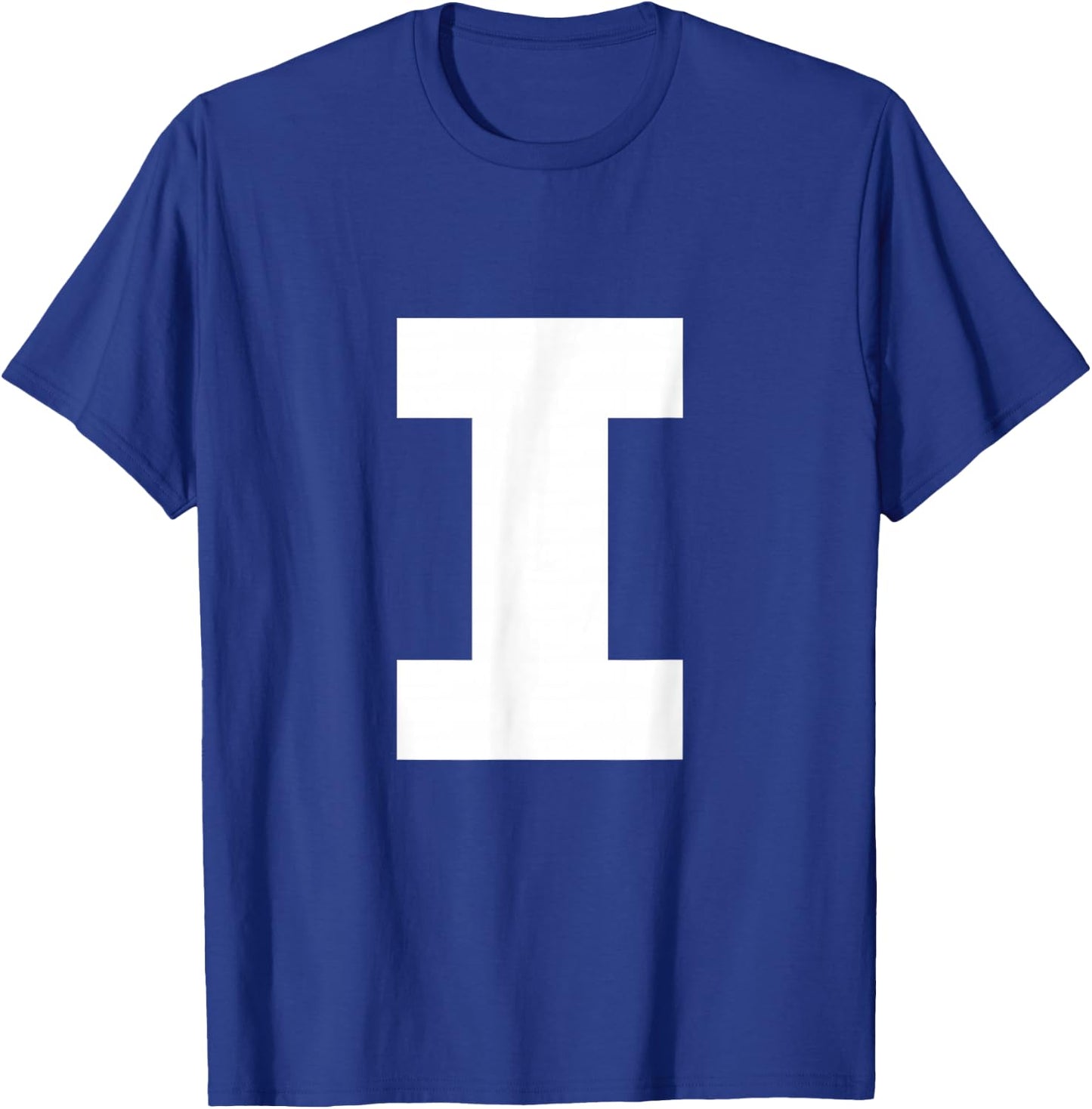 Letter I Capital Alphabet Monogram Initial T-Shirt - T-Shirt | Royal