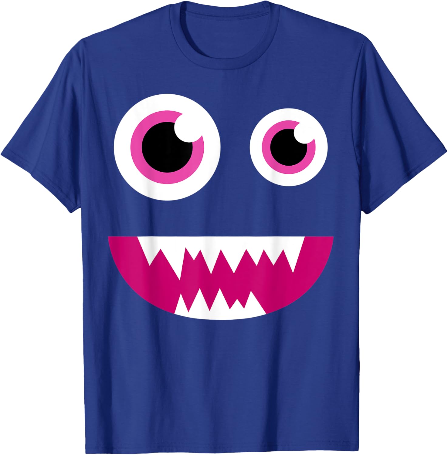 Cute Eye Monster Face Smile Funny Halloween Kids Man Women T-Shirt - T-Shirt | Royal