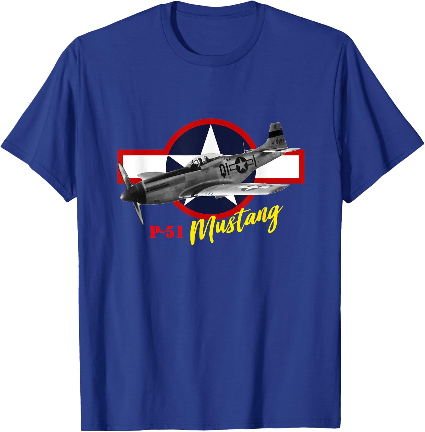 North American P-51 Mustang T-Shirt - T-Shirt | Royal