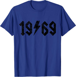 Vintage 1969 Rock Band 52nd Birthday 52 Years Old Born 69 T-Shirt - T-Shirt | Royal