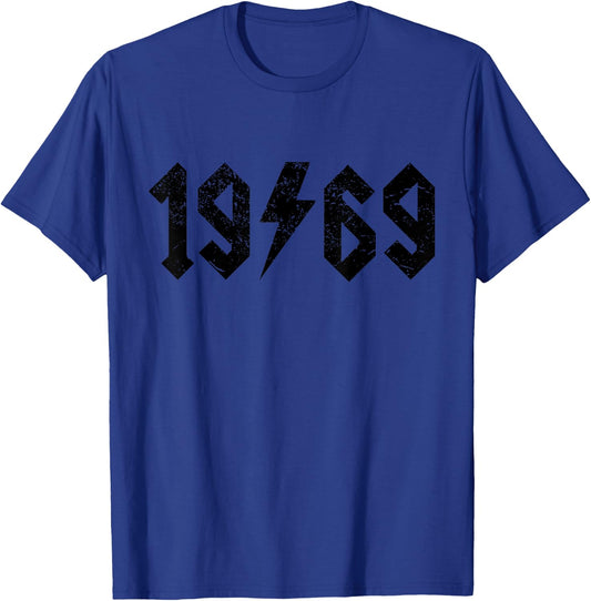 Vintage 1969 Rock Band 52nd Birthday 52 Years Old Born 69 T-Shirt - T-Shirt | Royal