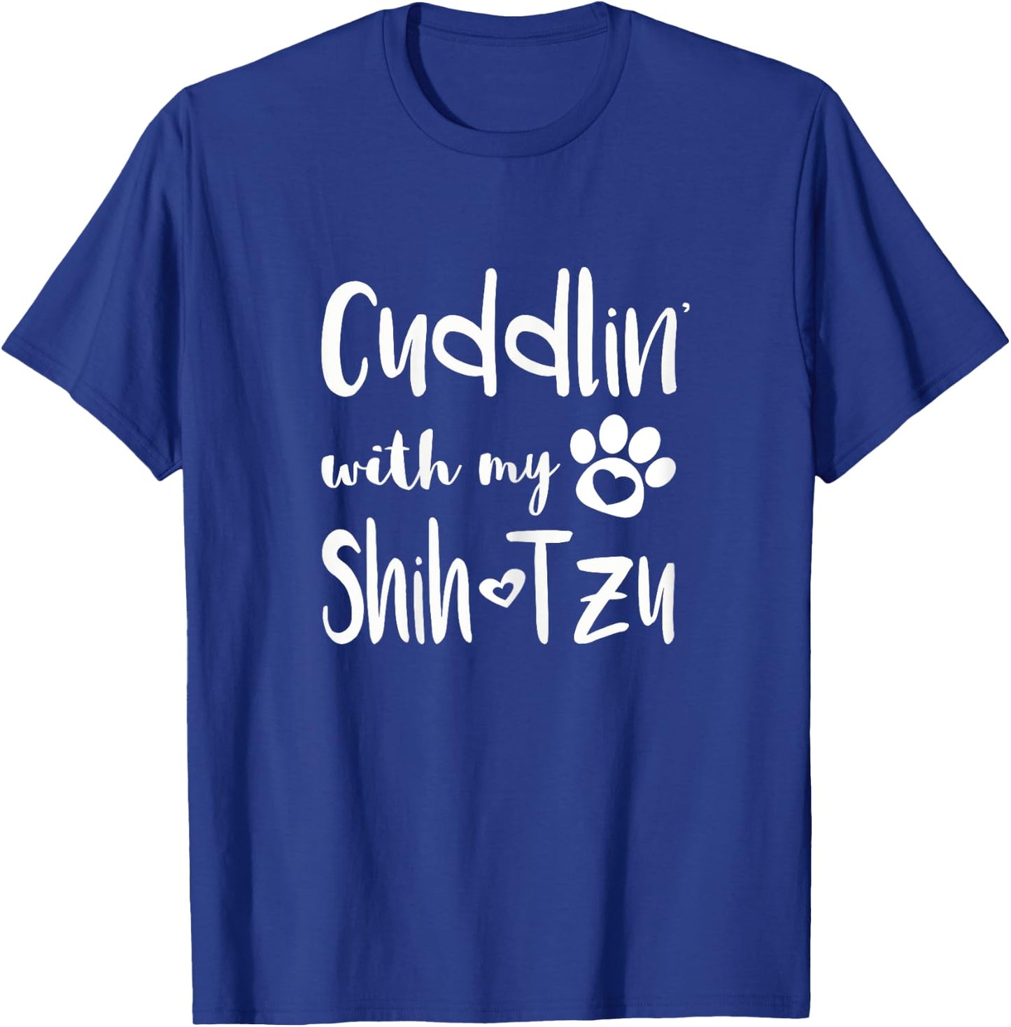 Cuddling with my Shih Tzu Shirt - Dog Mom pajamas T-Shirt - T-Shirt | Royal