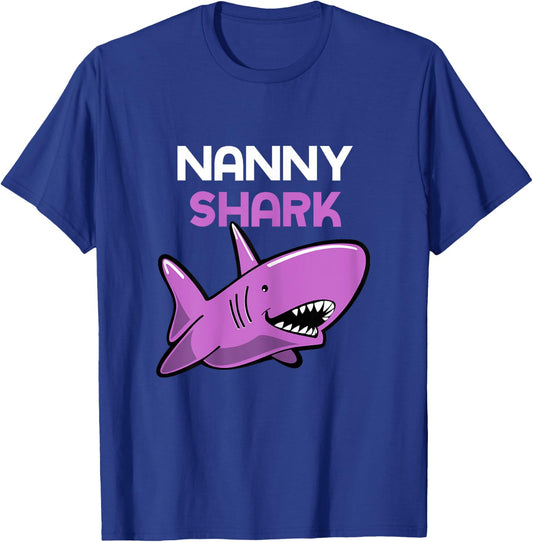 Nanny Shark Funny Family T-Shirt - T-Shirt | Royal
