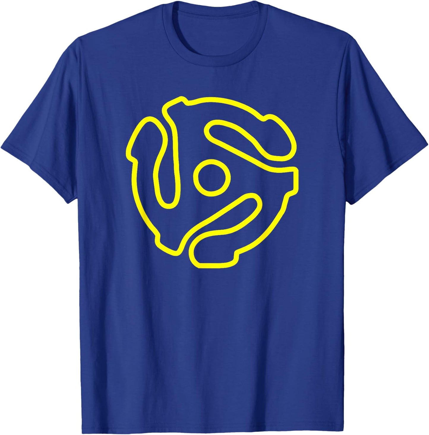 DJ 45 rpm Adapter Spindle Vinyl T-Shirt - T-Shirt | Royal