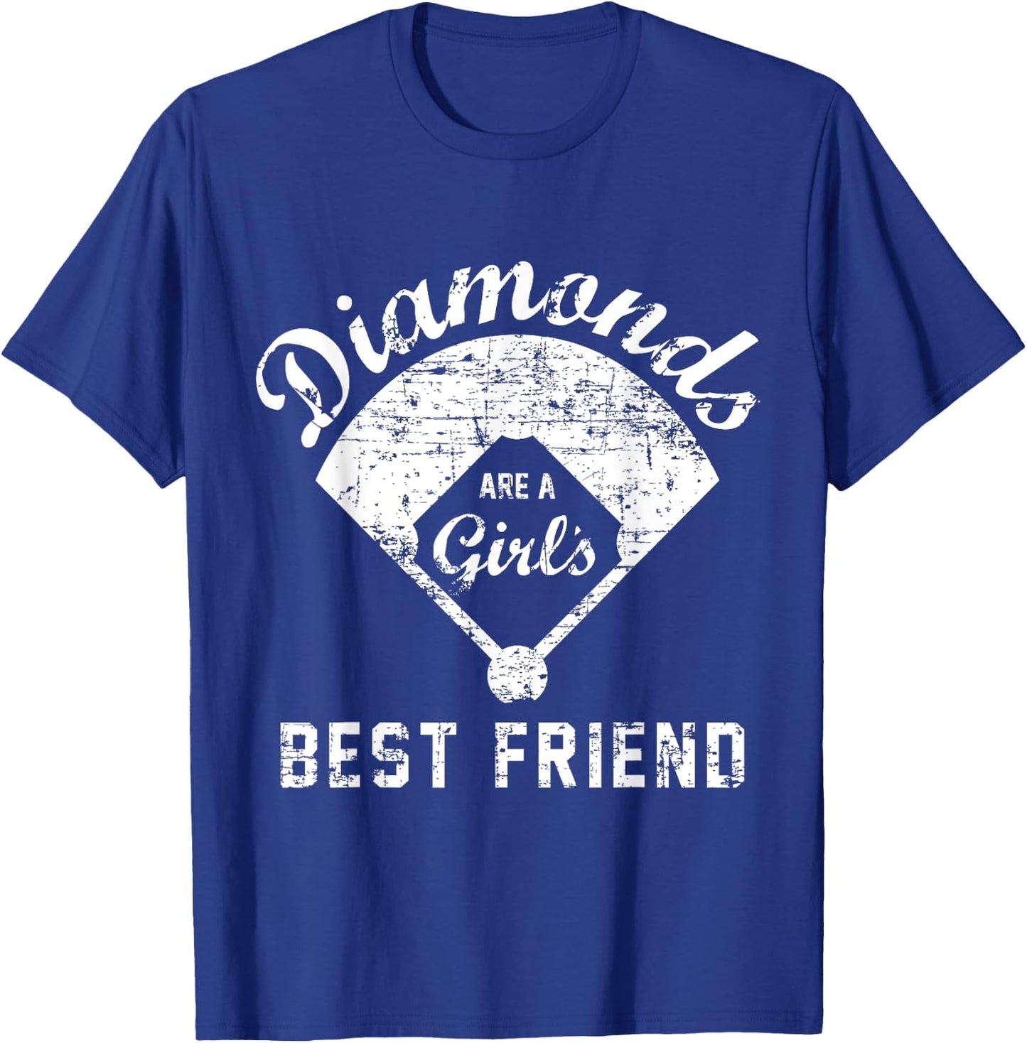 Diamonds are a Girl's Best Friend T Shirt, Softball Mom Gift T-Shirt - T-Shirt | Royal