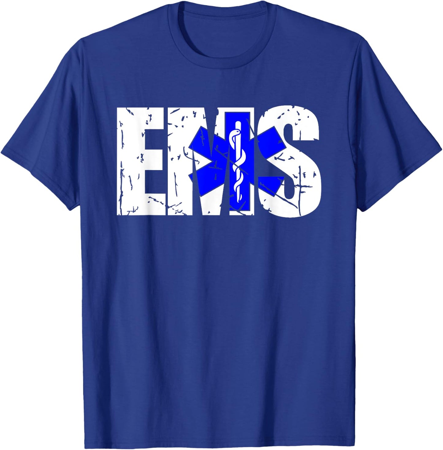 Distressed EMS EMT 911 Rescue Emergency Medical Services T-Shirt - T-Shirt | Royal