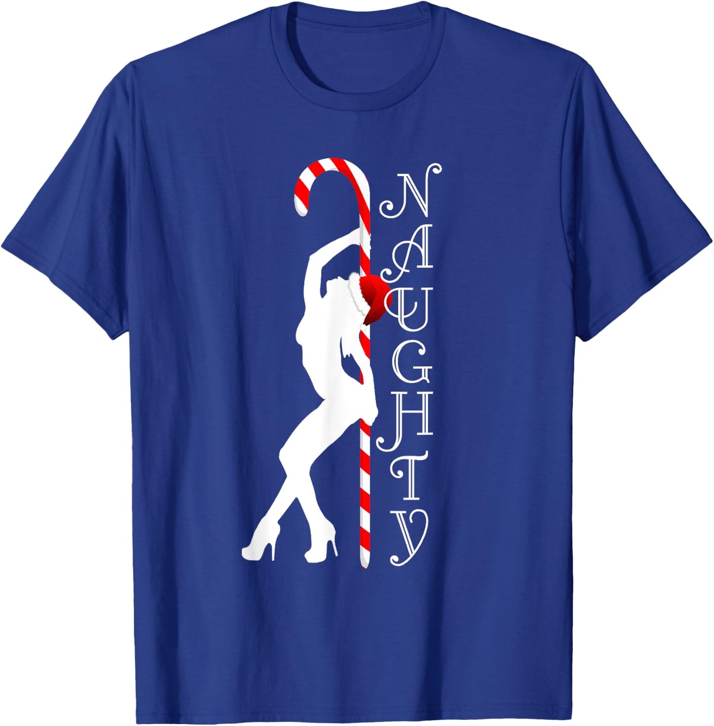 "Naughty Stripper HoHoHo" Funny Ugly Christmas Sweater Party T-Shirt - T-Shirt | Royal