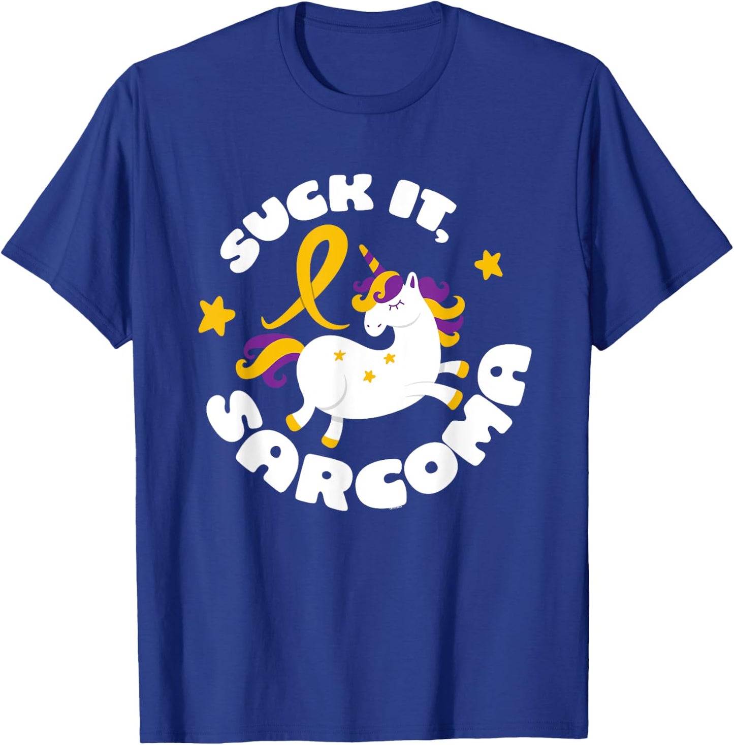 Funny Suck It Sarcoma Cute Unicorn Fighter Survivor T-Shirt - T-Shirt | Royal