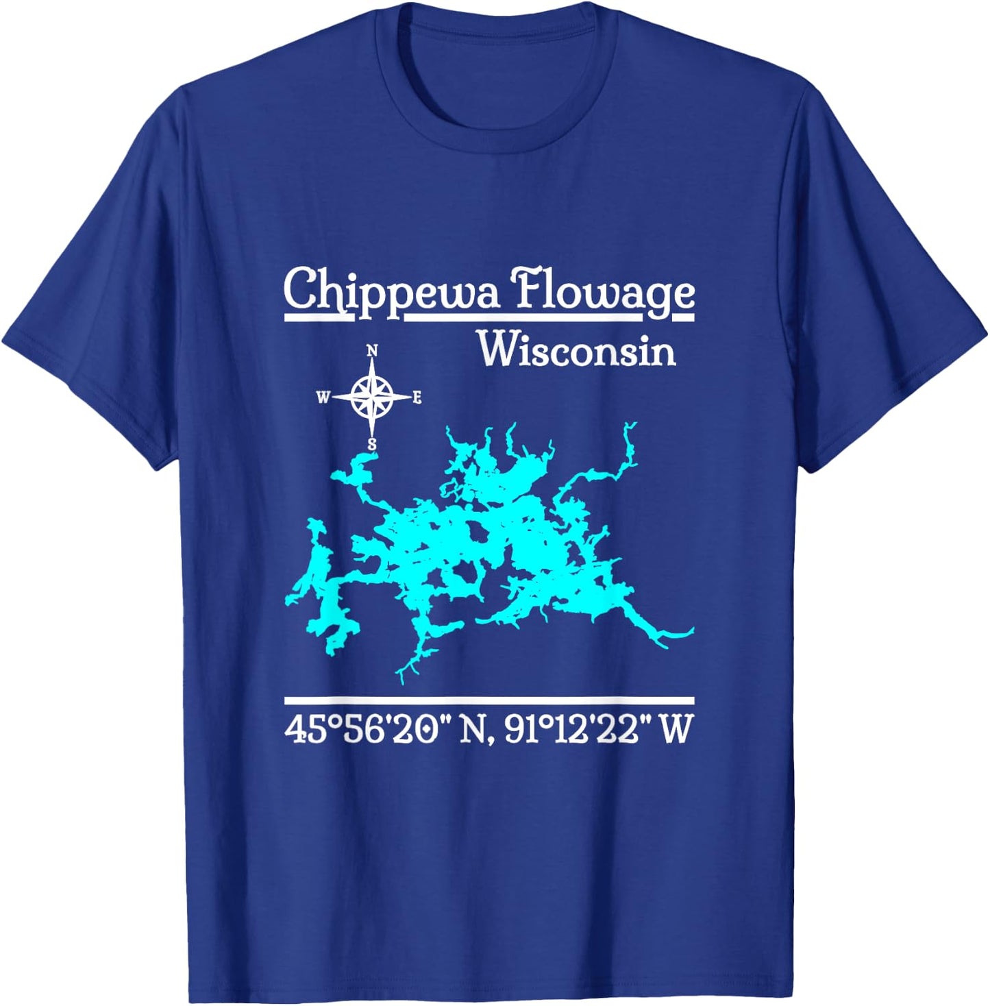 Chippewa Flowage - Wisconsin T-Shirt - T-Shirt | Royal