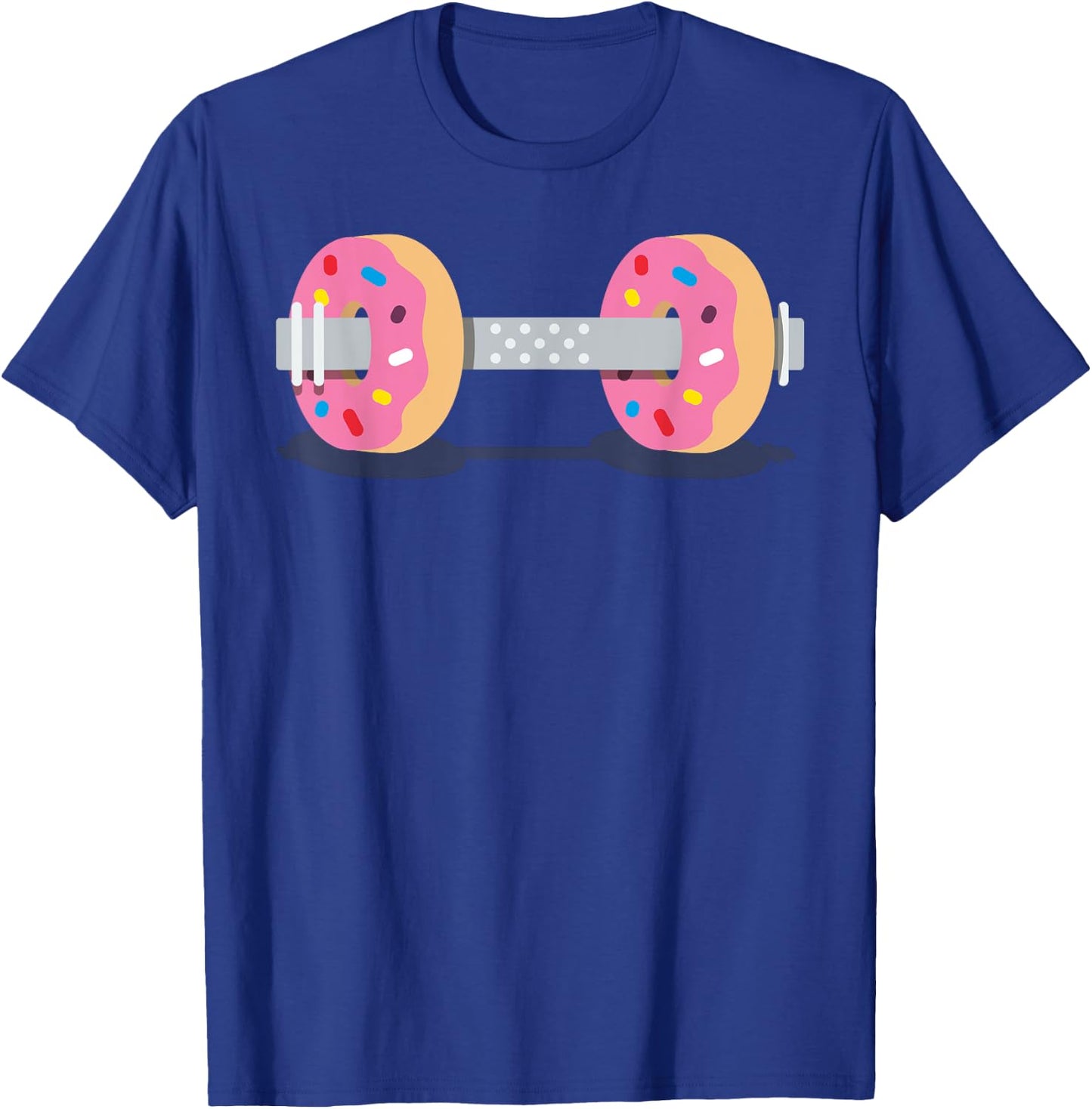 Dumbbells Donuts Weightlifting Funny Gym Workout T-Shirt - T-Shirt | Royal