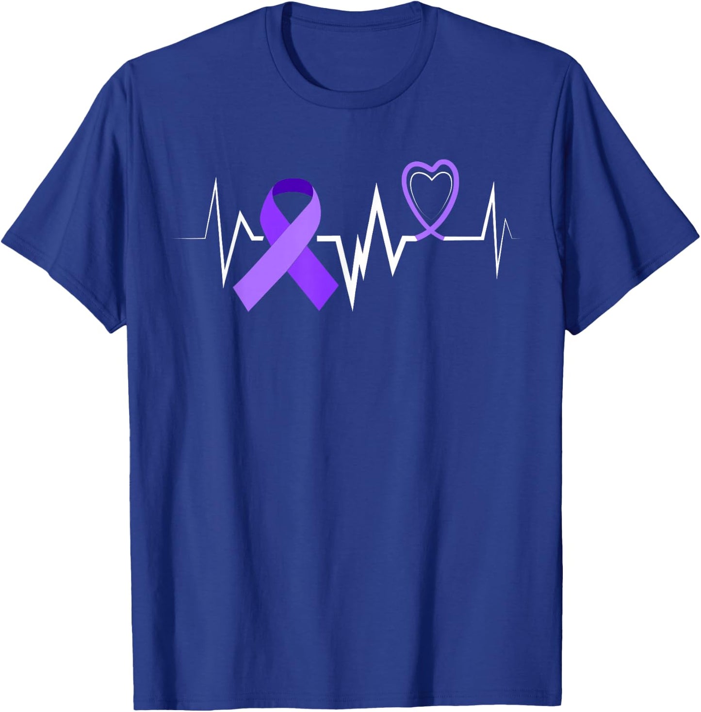 Heartbeat Products Opioid Ribbon Opioid Overdose Awareness T-Shirt - T-Shirt | Royal