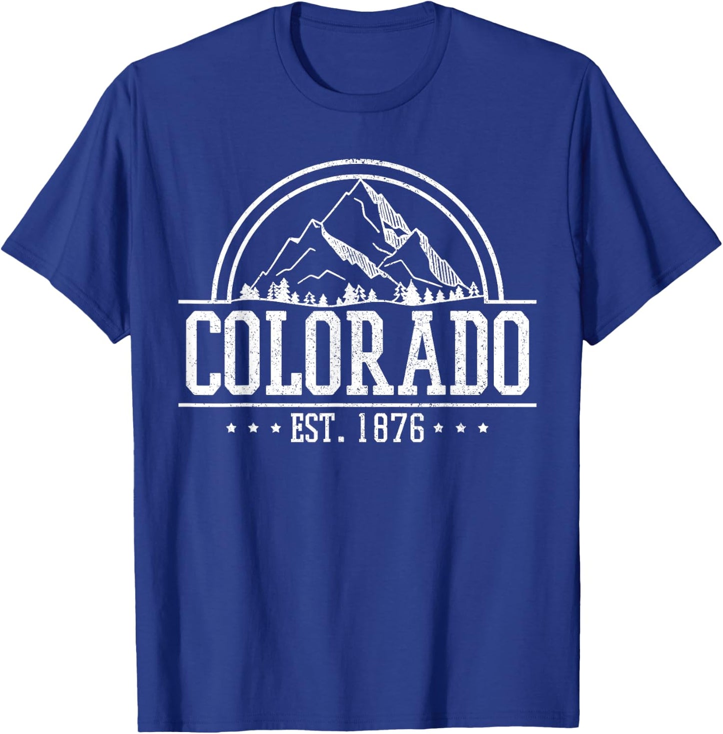 Colorado Rocky Mountains Est. 1876 Hiking Outdoor T-Shirt - T-Shirt | Royal