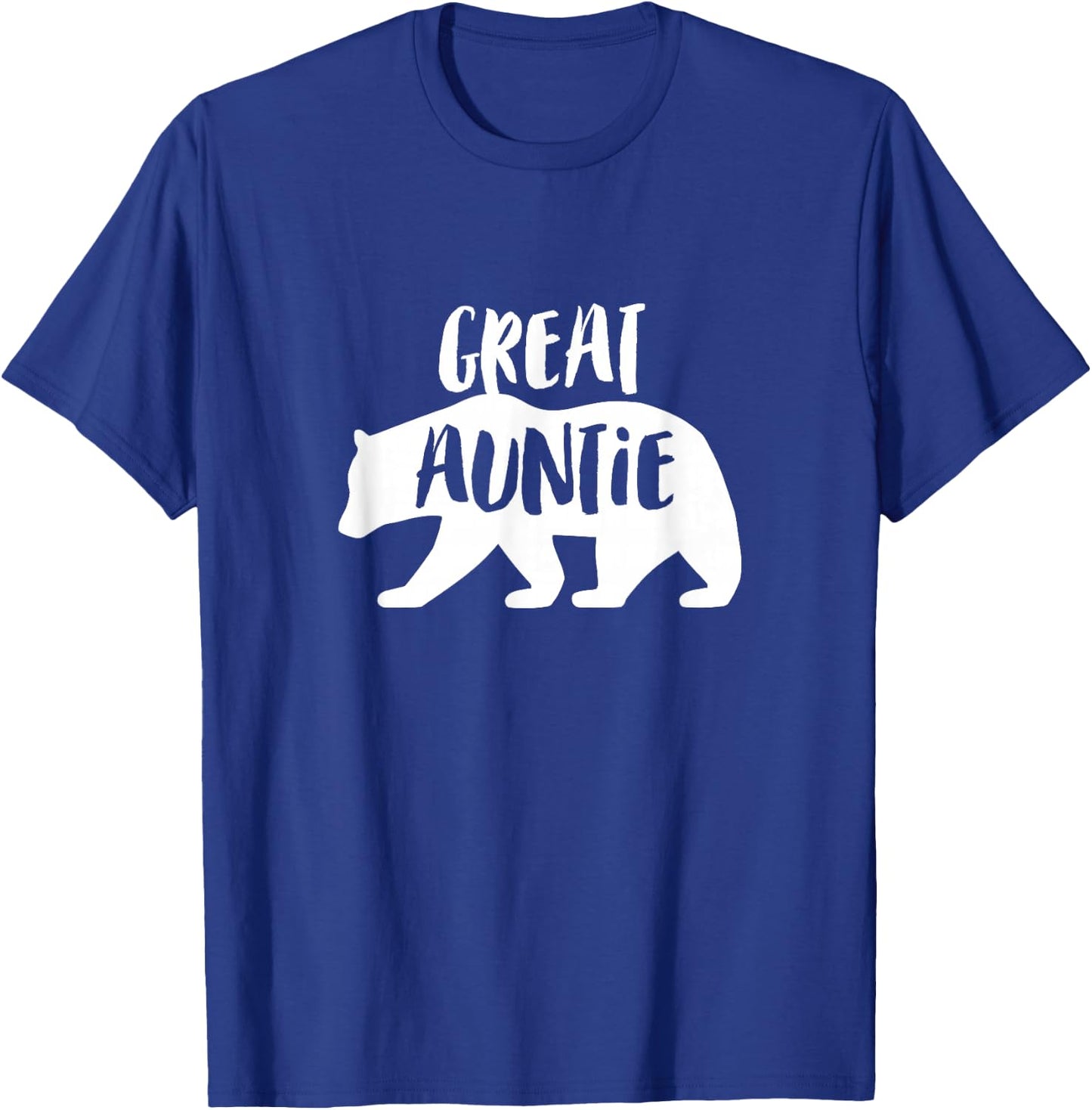 The Persnickety Owl Family Bears #2 Great Aunt Auntie Bear Women's Blue Modern Lace Embellishment Classic Fit Short Sleeve T-Shirt - T-Shirt | Royal
