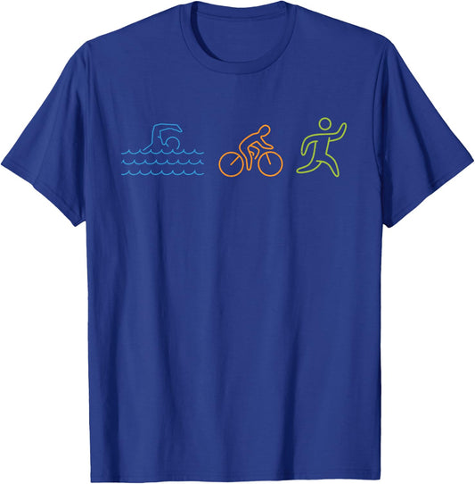 Triathlete Triathlon Swim Bike Run T-Shirt - T-Shirt | Royal