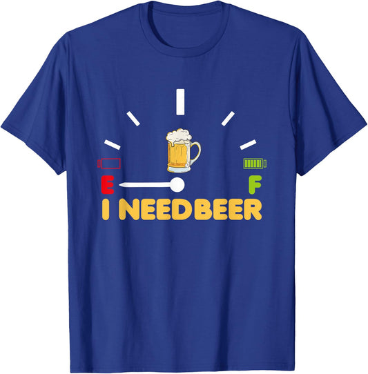 Beer Speedometer Fuel I need Beer Lover T-Shirt - T-Shirt | Royal