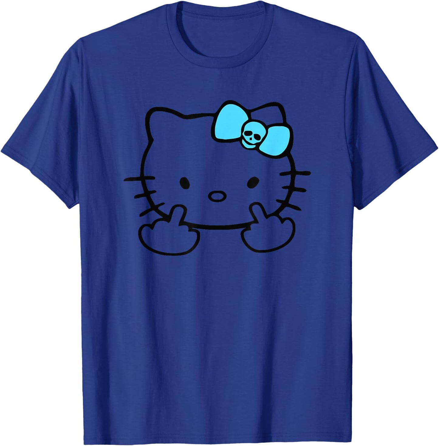 Mean Kitty Middle Finger T-Shirt - T-Shirt | Royal