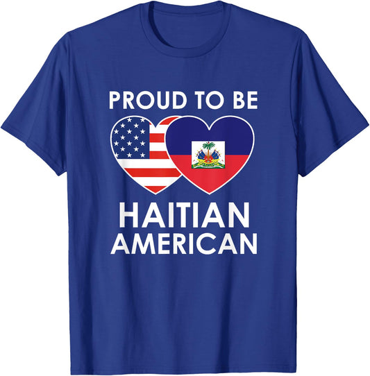Proud to be HAITIAN AMERICAN T Shirt T-Shirt - T-Shirt | Royal