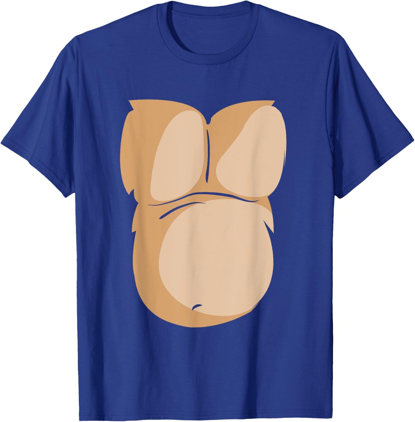 Funny Monkey Gorilla Hairy Chest Costume T Shirt T-Shirt - T-Shirt | Royal