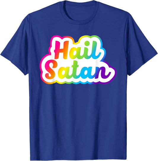 Rainbow 90s Hail Satan T-Shirt - T-Shirt | Royal