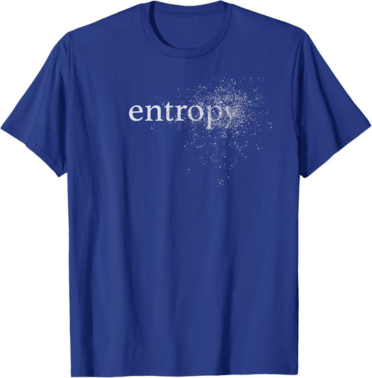 Nerdy Laundry Entropy Science Chaos Thermodynamics STEM - Men's Black X-Small Classic Fit Short Sleeve Cotton Polyester T-Shirt - T-Shirt | Royal