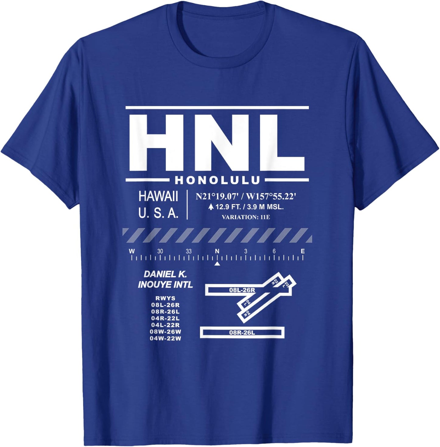 Daniel K. Inouye Int'l Airport Honolulu Hawaii HNL T-Shirt - T-Shirt | Royal