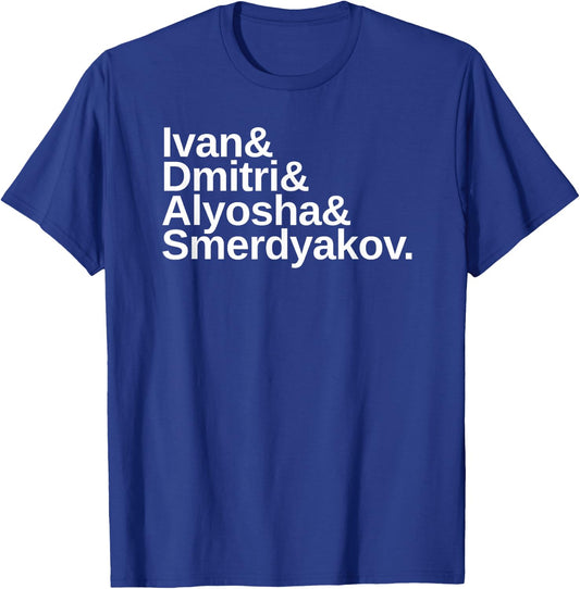 Kierkegaard Design Studio Dostoevsky The Brothers Karamazov Black Cotton 60% Polyester 40% Classic Fit Short Sleeve T-Shirt - T-Shirt | Royal