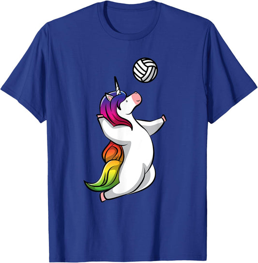 Unicorn Volleyball Shirt Funny and Cute Sport Volleycorn T-Shirt - T-Shirt | Royal