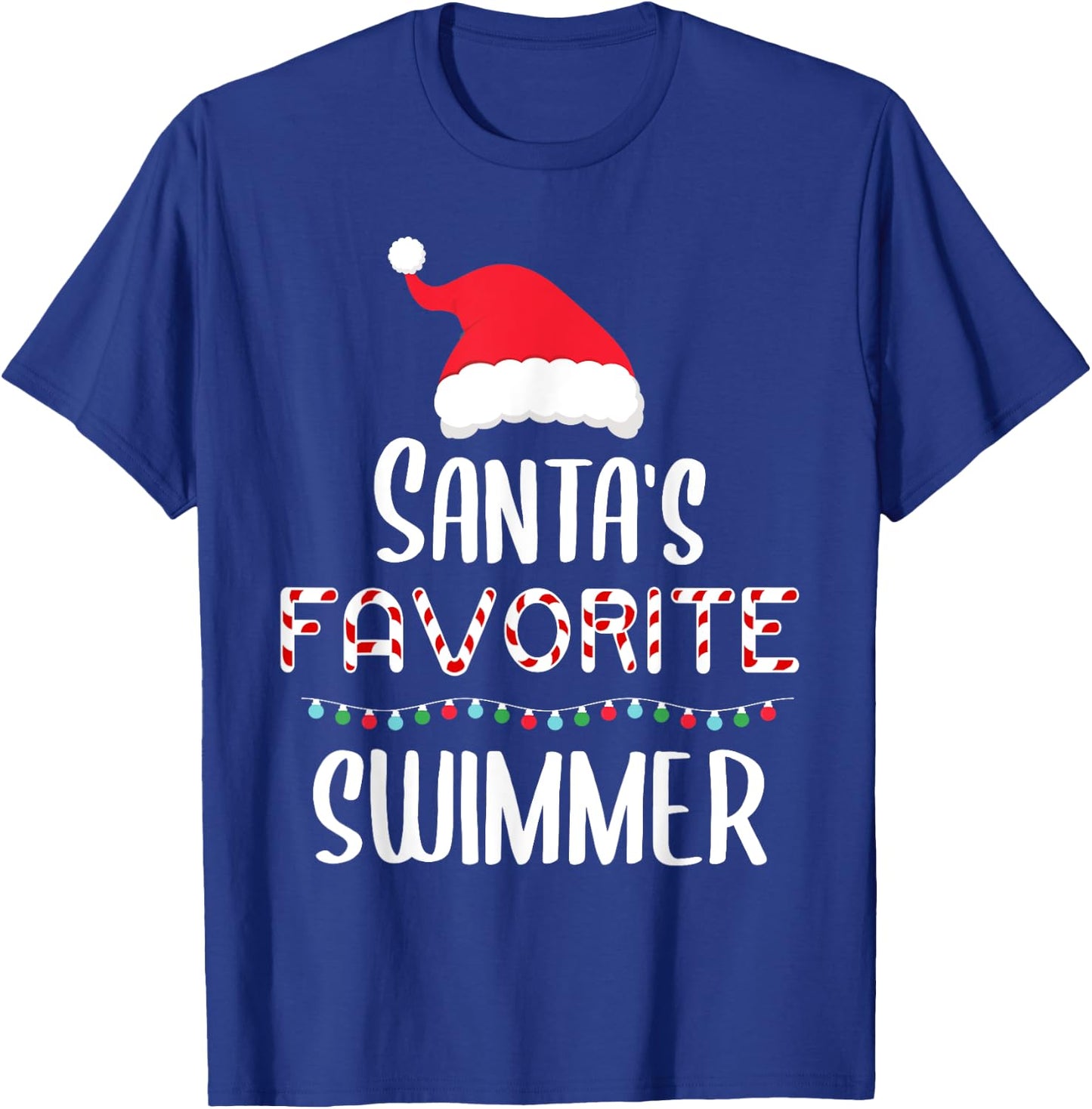 Santas Favorite Swimmer Pajamas - Funny Xmas Swimmer Costume T-Shirt - T-Shirt | Royal