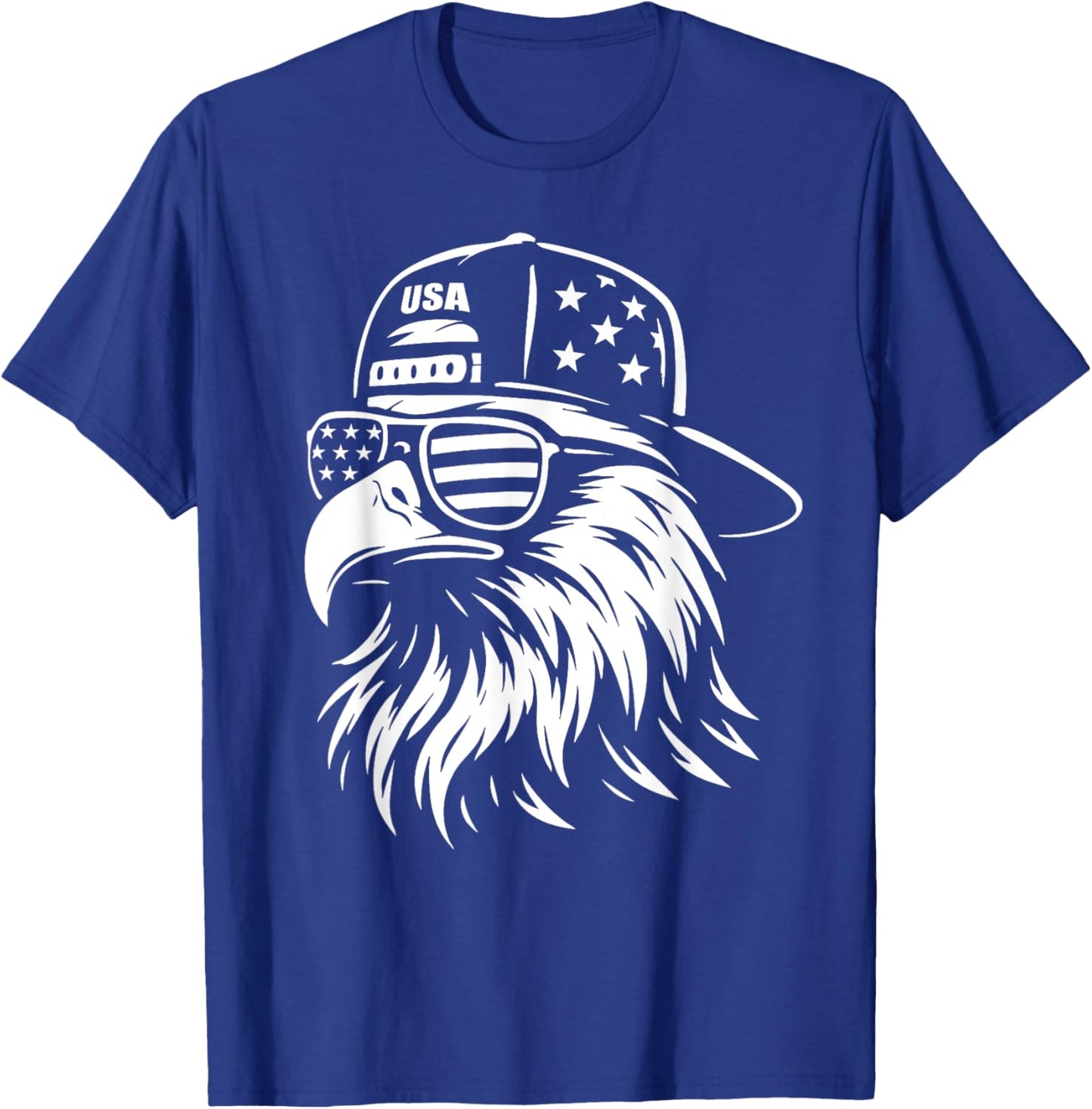 USA Eagle with Cap Patriot 4th of July 4th American Eagle T-Shirt - T-Shirt | Royal