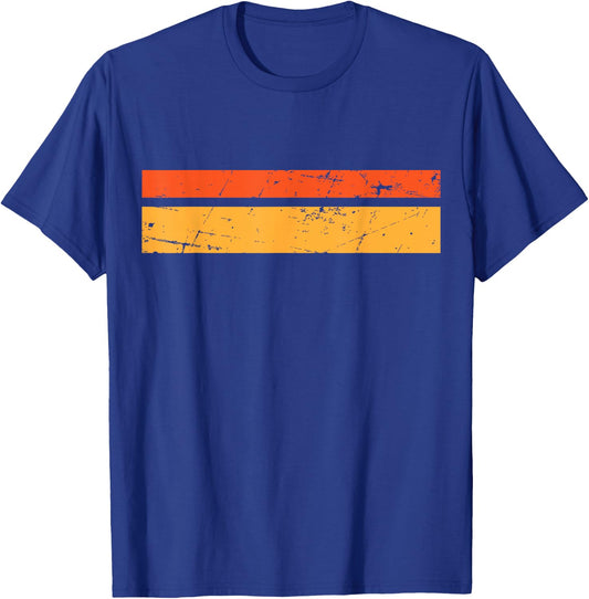70s 80s Stripe T Shirt Distressed Cool Vintage Beach wear T-Shirt - T-Shirt | Royal